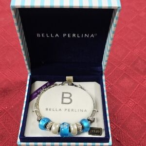 Bella Perlina Turquoise and Silver Charm Bracelet